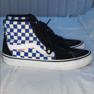 CHECKERBOARD SK8-HI PRO BLACK/VICTORIA BLUE